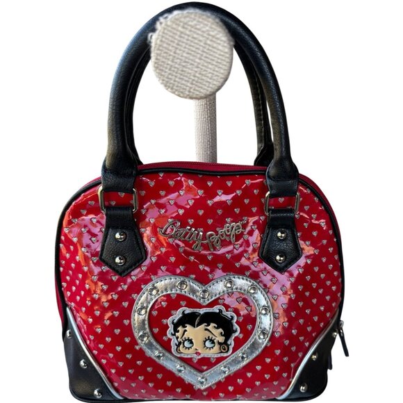 2013 King Features Syndicate Red Betty Boop Shiny Purse Crossbody Tote Bag Purse - Picture 1 of 16